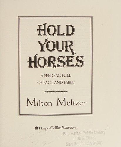 Hold Your Horses! book cover