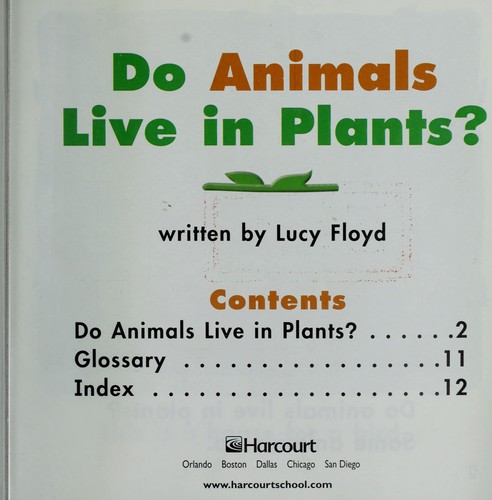 Do animals live in plants? book cover