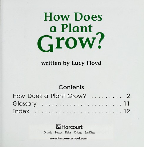 How does a plant grow? book cover