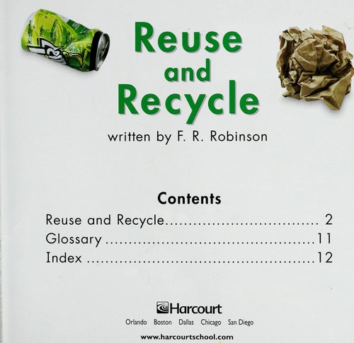 Reuse and recycle book cover