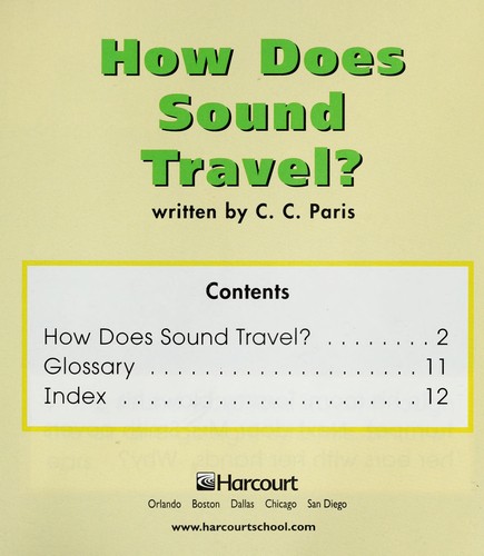 How does sound travel? book cover