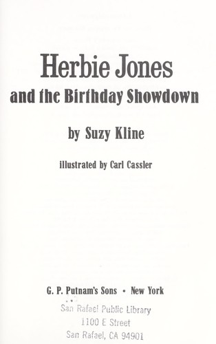 Herbie Jones and the birthday showdown book cover