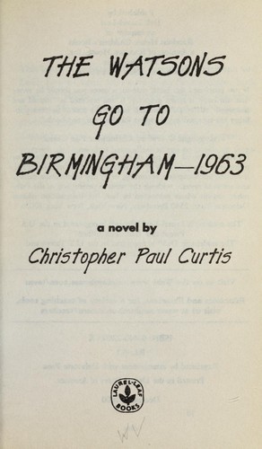 The Watsons Go to Birmingham--1963 book cover