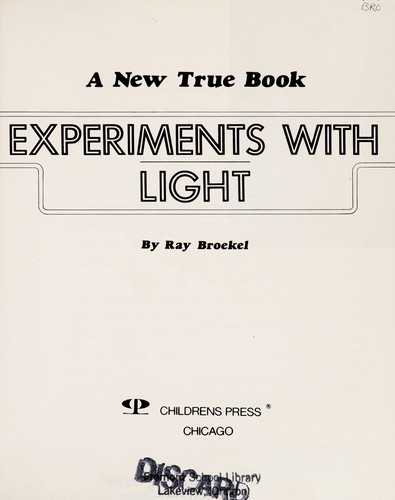 Experiments with light book cover