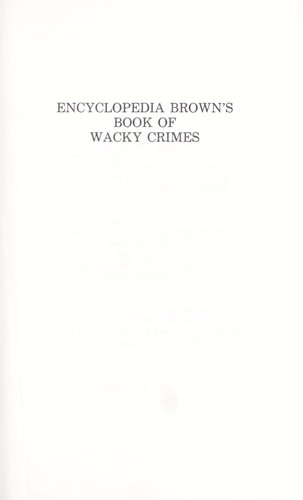 Encyclopedia Brown's Book of Wacky Crimes book cover