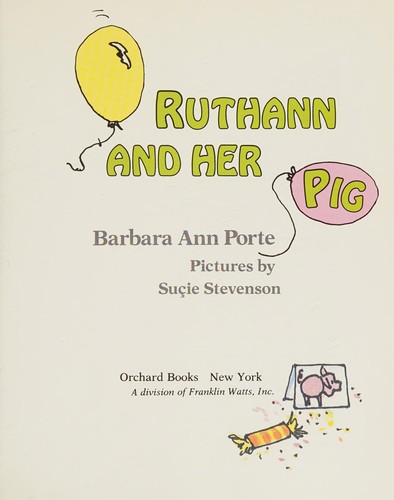 Ruthann and her pig book cover