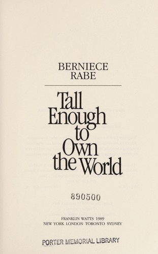 Tall enough to own the world book cover