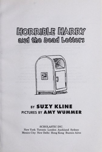 Horrible Harry and the dead letters book cover