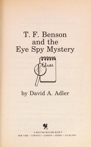 T.F. Benson and the Eye Spy Mystery book cover