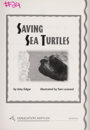 Saving sea turtles book cover