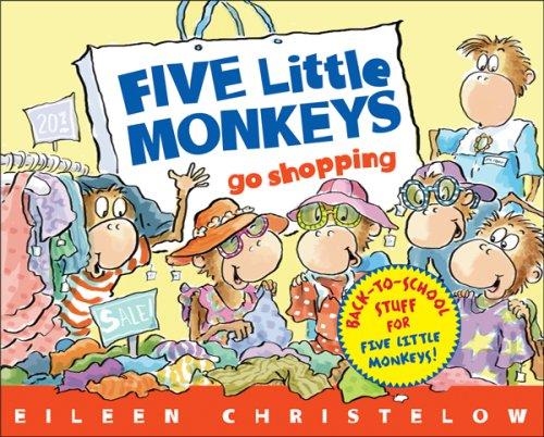 Five little monkeys go shopping book cover