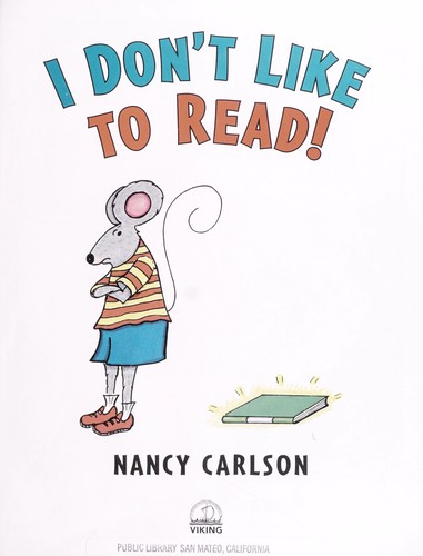 I don't like to read! book cover