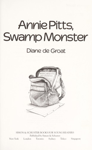Annie Pitts, Swamp Monster book cover
