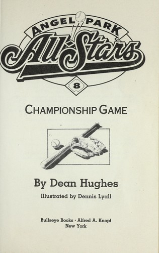 Championship game book cover