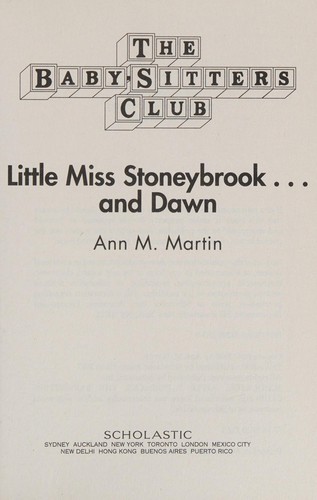 Little Miss Stoneybrook-- and Dawn book cover