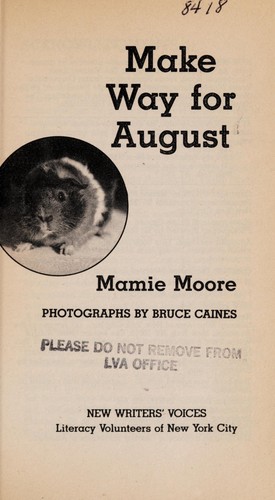 Make way for August book cover